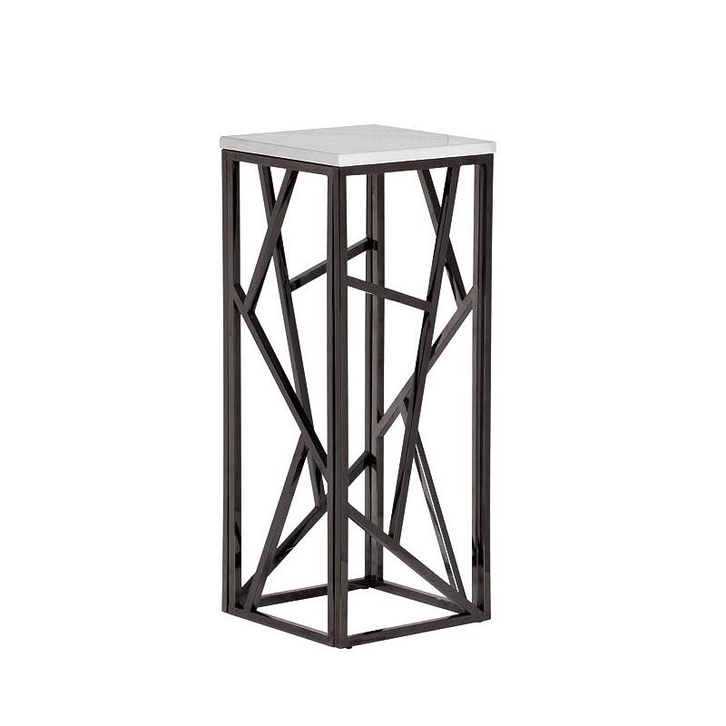 Подставка Serene Furnishing Dark Chrome Marble Top stand Хром Белый Подставка Serene Furnishing Dark Chrome Marble Top stand Хром Белый в Тюмени | Loft Concept
