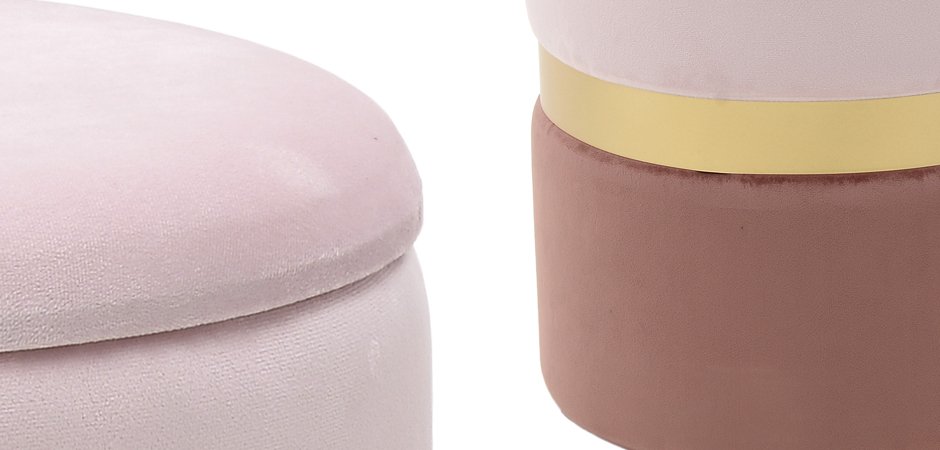 Комплект пуфов Golden Belt Soft Pink & Deep Pink Комплект пуфов Golden Belt Soft Pink & Deep Pink - Loft-Concept в Тюмени
