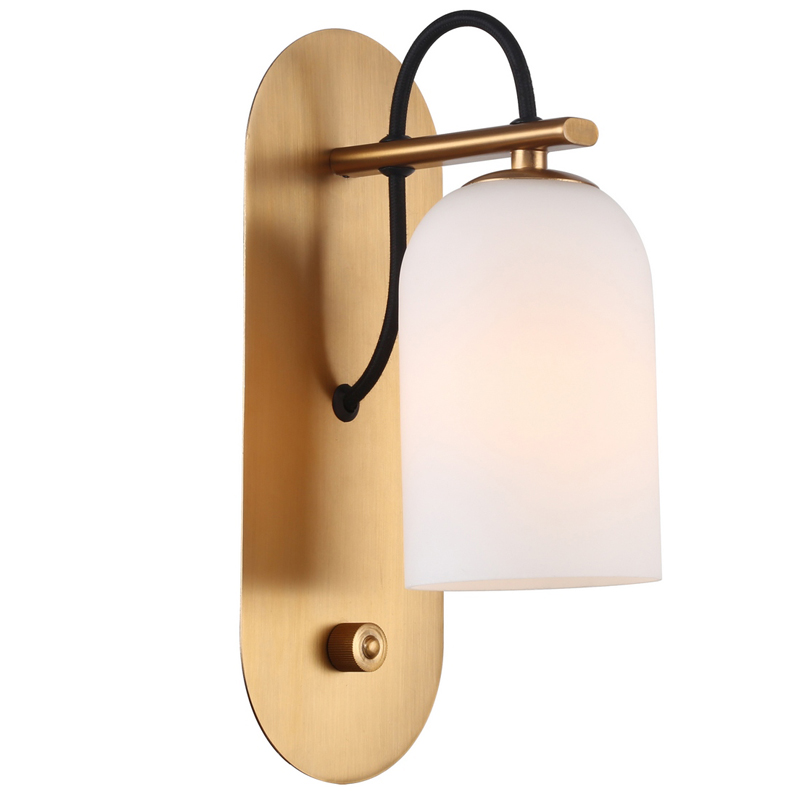 Бра Pyrrhus Sconce Латунь Белое матовое стекло Бра Pyrrhus Sconce Латунь Белое матовое стекло в Тюмени | Loft Concept