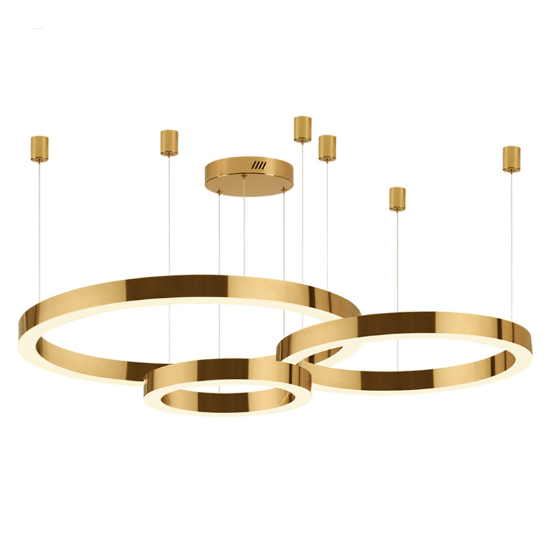 Люстра 3 Gold Ring Horizontal Золотой Люстра 3 Gold Ring Horizontal Золотой в Тюмени | Loft Concept