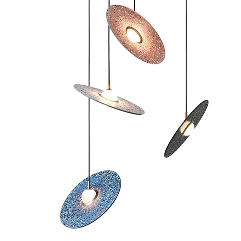 Подвесной светильник Stone Disc Haning Pendant Серый Синий Черный Розовый (Rose) Подвесной светильник Stone Disc Haning Pendant Серый Синий Черный Розовый (Rose) в Тюмени | Loft Concept