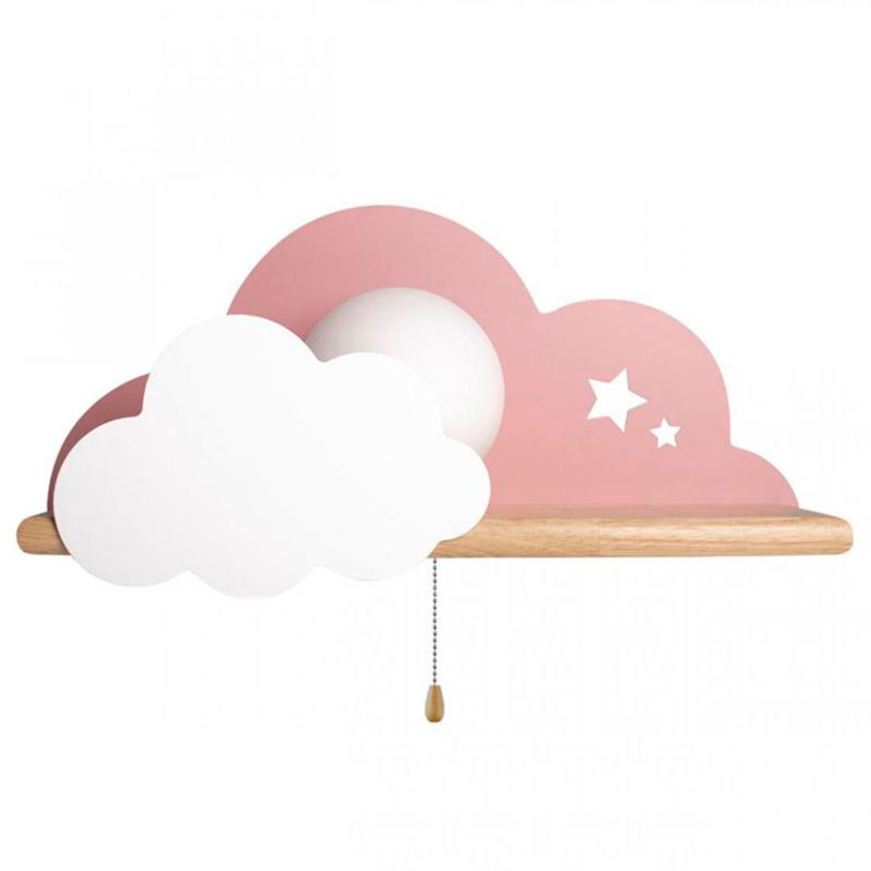 Бра с деревянной полкой розовое Облако Wall Lamp Pink Cloud Розовый пастельный Древесина Бра с деревянной полкой розовое Облако Wall Lamp Pink Cloud Розовый пастельный Древесина в Тюмени | Loft Concept