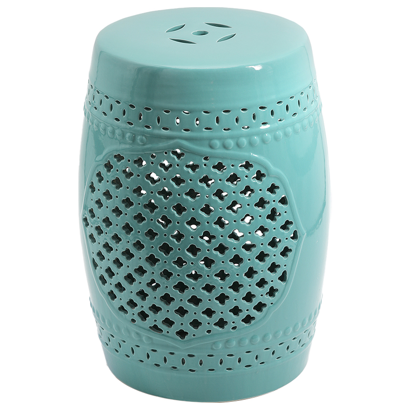 Керамический табурет Quatrefoil Garden Stool - Turquoise Бирюзовый Керамический табурет Quatrefoil Garden Stool - Turquoise Бирюзовый в Тюмени | Loft Concept