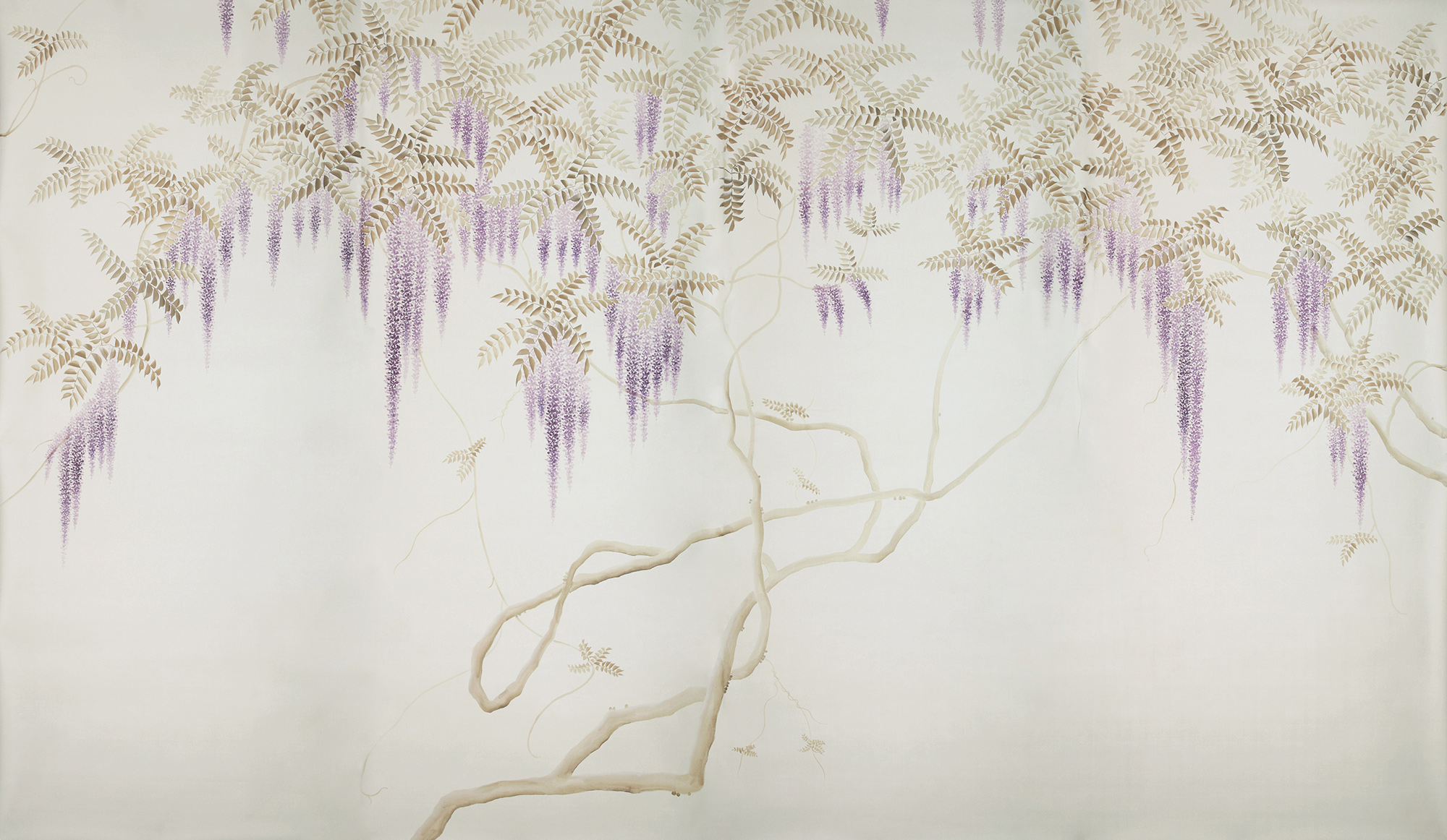 Обои в японском стиле Wisteria Colourway SC-247 on Natural Mica metallic silk Обои в японском стиле Wisteria Colourway SC-247 on Natural Mica metallic silk - постер Loft-Concept в Тюмени