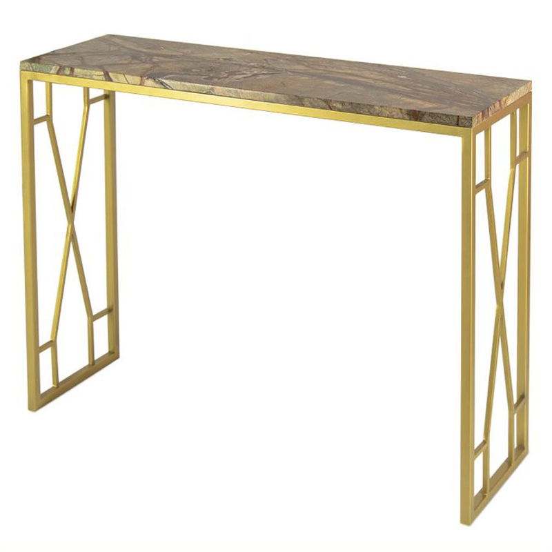 Консоль Rovigo Console коричневый мрамор Коричневый Золотой Консоль Rovigo Console коричневый мрамор Коричневый Золотой в Тюмени | Loft Concept