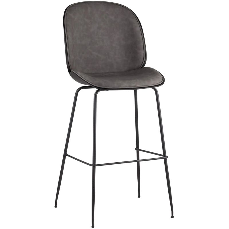 Стул Барный Винтажная Серая Экокожа Vendramin Bar Chair Серый Черный Стул Барный Винтажная Серая Экокожа Vendramin Bar Chair Серый Черный в Тюмени | Loft Concept
