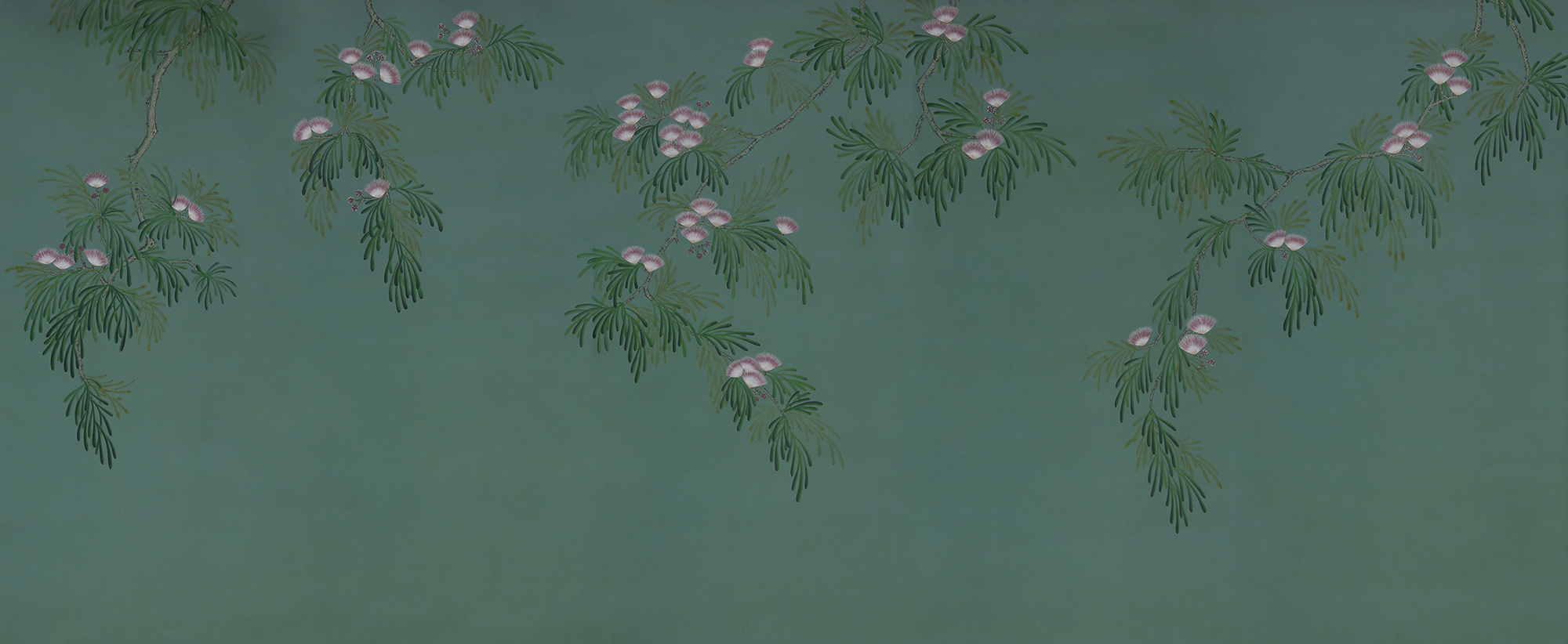 Обои ручная роспись Silk Tree Blossom on Sung Green Williamsburg Обои ручная роспись Silk Tree Blossom on Sung Green Williamsburg - постер Loft-Concept в Тюмени