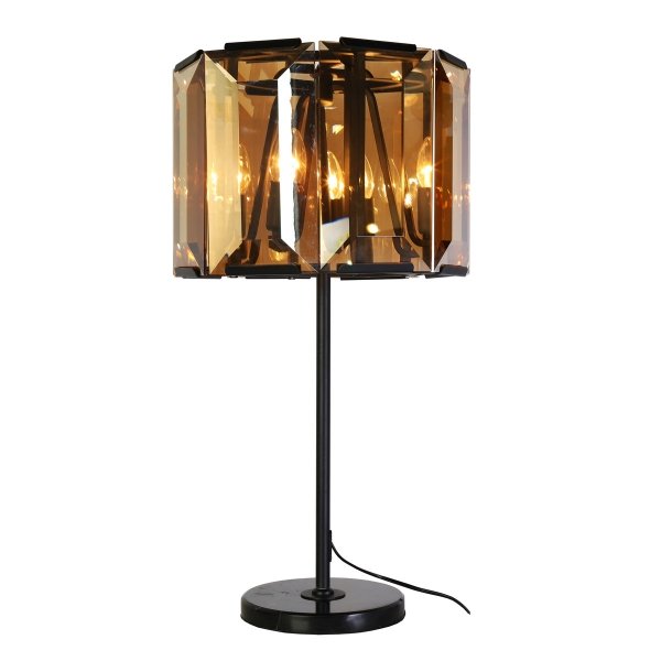 Настольная лампа Harlow Crystal Round Table Amber Черный Янтарь (Amber) Настольная лампа Harlow Crystal Round Table Amber Черный Янтарь (Amber) в Тюмени | Loft Concept