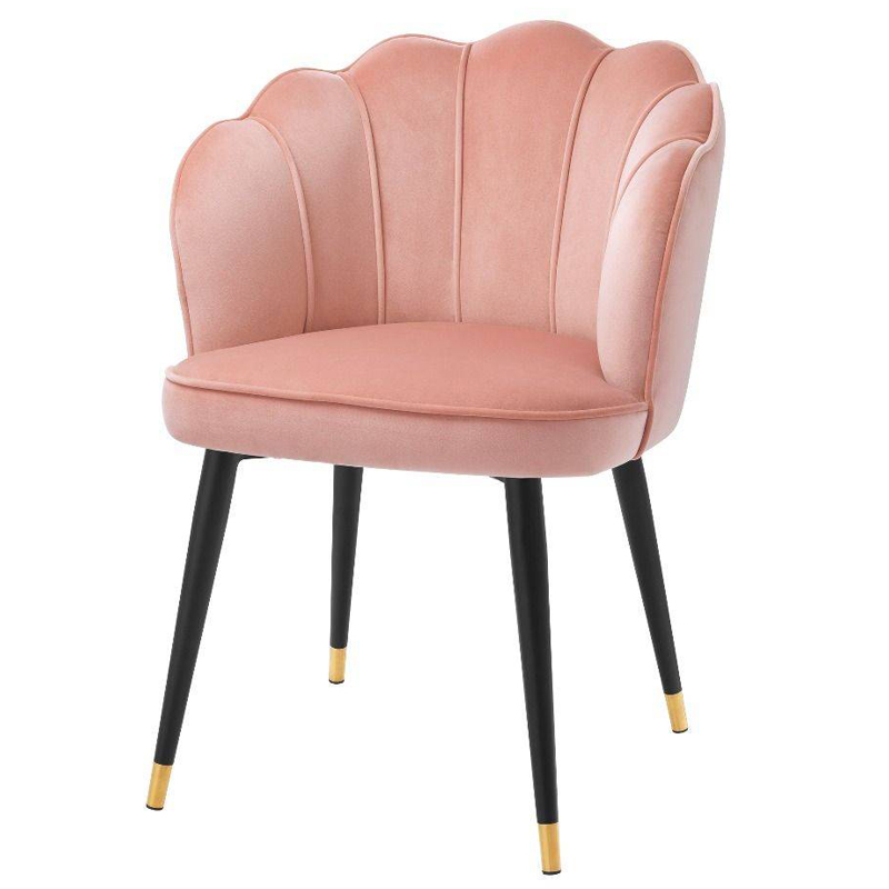 Стул Eichholtz Dining Chair Bristol nude Розовый пастельный Черный Латунь Стул Eichholtz Dining Chair Bristol nude Розовый пастельный Черный Латунь в Тюмени | Loft Concept
