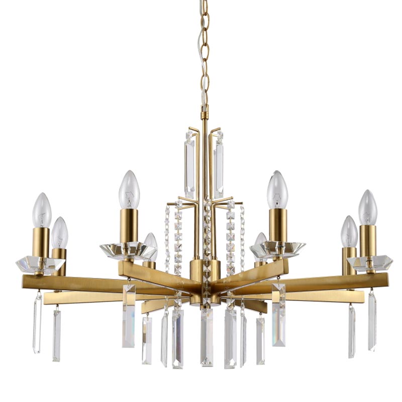 Люстра Vivien Crystal Brass Chandelier 8 Латунь Серый Люстра Vivien Crystal Brass Chandelier 8 Латунь Серый в Тюмени | Loft Concept