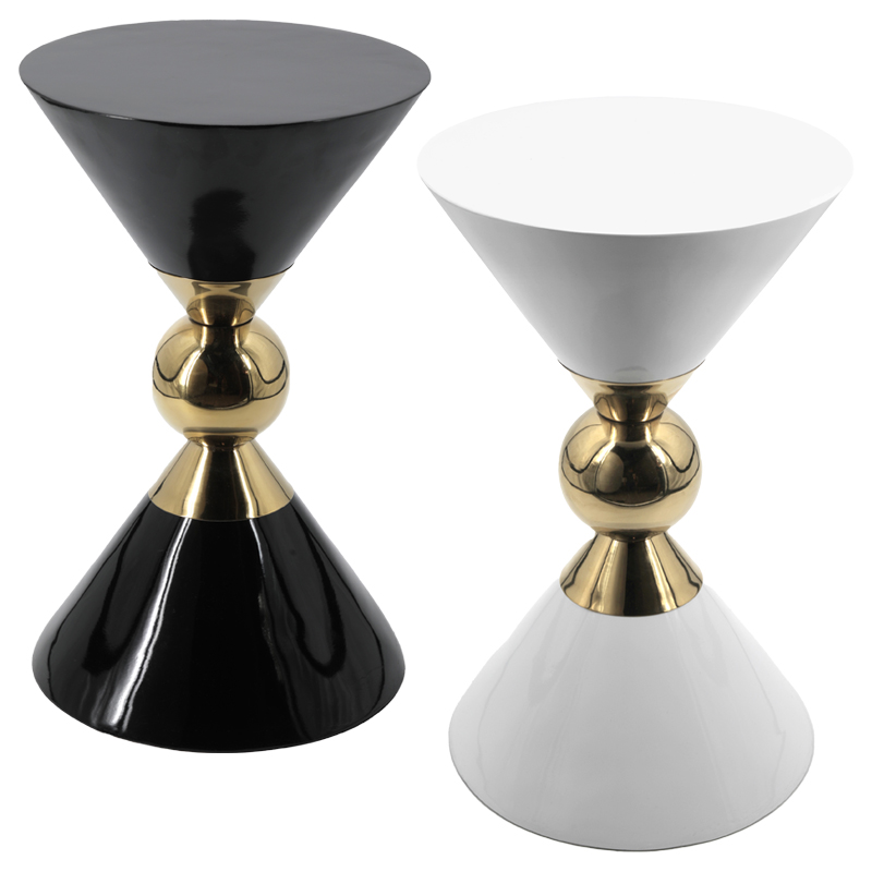 Приставной столик CANAAN ACCENT Table Черный Белый Золотой в Тюмени | Loft Concept 