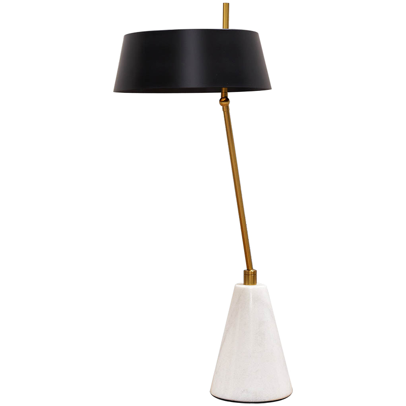 Настольная лампа с черным металлическим абажуром Dominique Table Lamp Черный Золотой Белый Настольная лампа с черным металлическим абажуром Dominique Table Lamp Черный Золотой Белый в Тюмени | Loft Concept