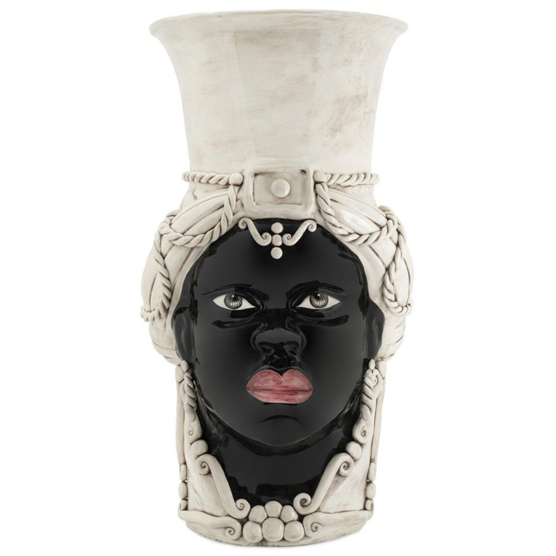 Ваза Vase Moro Lady Giant Бежевый Черный Ваза Vase Moro Lady Giant Бежевый Черный в Тюмени | Loft Concept