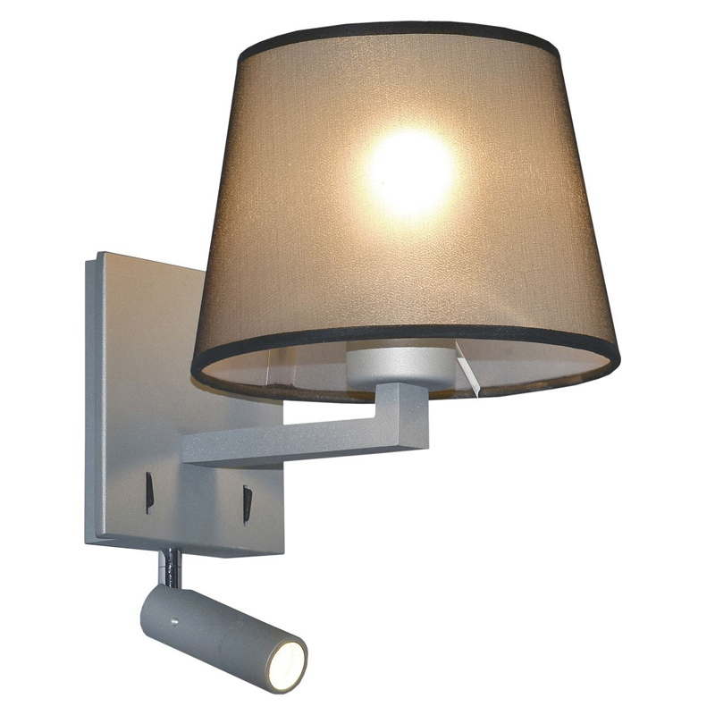 Бра с абажуром и поворотным спотом Trumpet Lamp Grey Серый Бра с абажуром и поворотным спотом Trumpet Lamp Grey Серый в Тюмени | Loft Concept