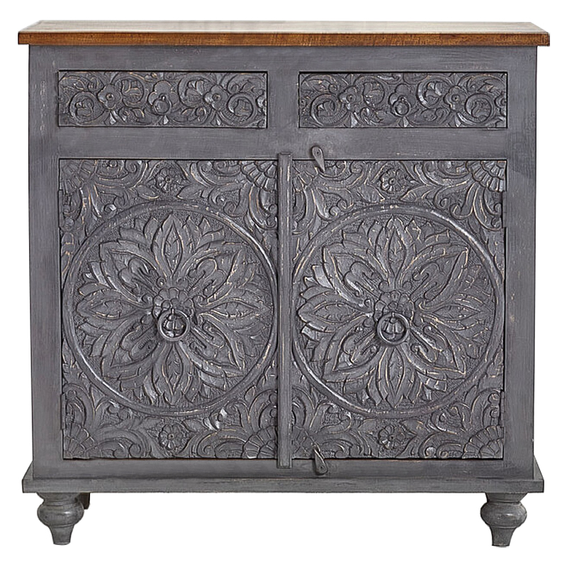Комод Indian Antique White Furniture Chest of Drawers Kara серый Серый Коричневый Комод Indian Antique White Furniture Chest of Drawers Kara серый Серый Коричневый в Тюмени | Loft Concept