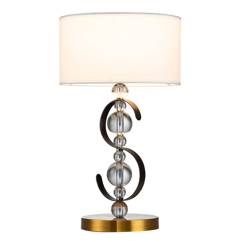 Настольная лампа с Абажуром Annelies Table Lamp Золотой Черный Белый Настольная лампа с Абажуром Annelies Table Lamp Золотой Черный Белый в Тюмени | Loft Concept