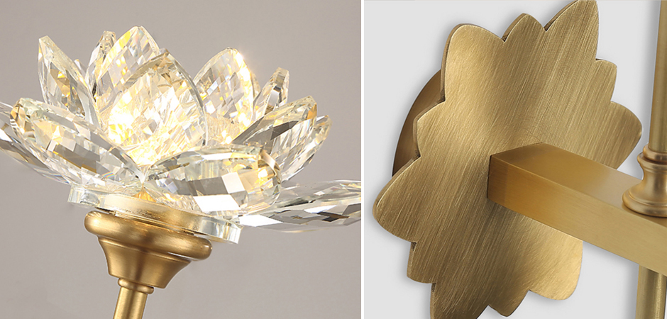 Бра Хрустальный Цветок Лотоса Lotus flower Wall Clear Glass D Бра Хрустальный Цветок Лотоса Lotus flower Wall Clear Glass D - Loft-Concept в Тюмени