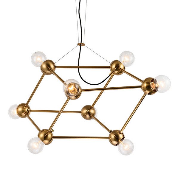 Люстра Molecule Gold Chandelier Золотой Люстра Molecule Gold Chandelier Золотой в Тюмени | Loft Concept