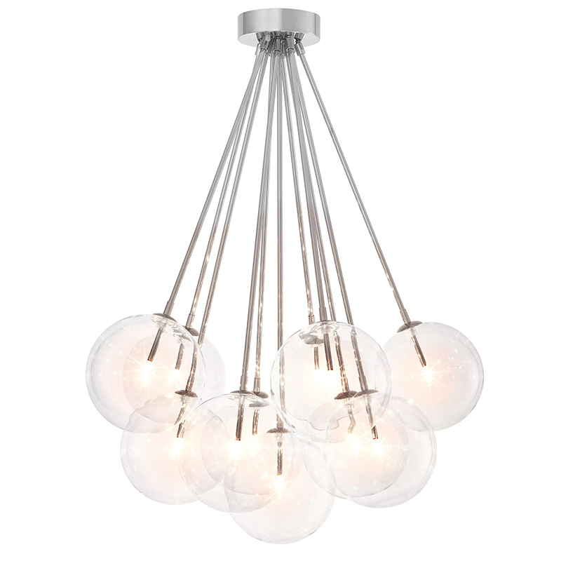 Люстра Eichholtz Ceiling Lamp Molecule Nickel Никель Прозрачное Стекло Люстра Eichholtz Ceiling Lamp Molecule Nickel Никель Прозрачное Стекло в Тюмени | Loft Concept