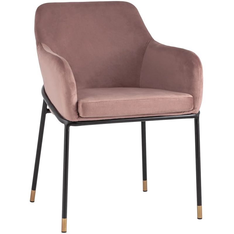 Стул Sandra Chair Пыльно-Розовый Велюр Розовый пастельный Черный Стул Sandra Chair Пыльно-Розовый Велюр Розовый пастельный Черный в Тюмени | Loft Concept