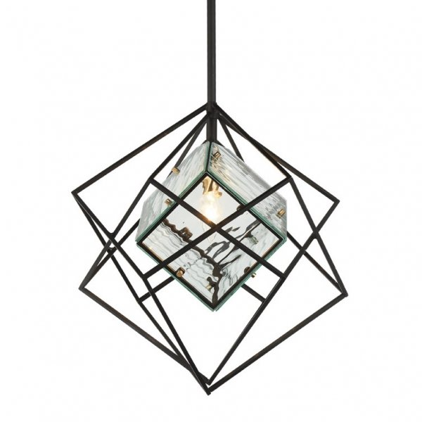 Люстра Glass Cub Pendant 40 Черный Люстра Glass Cub Pendant 40 Черный в Тюмени | Loft Concept