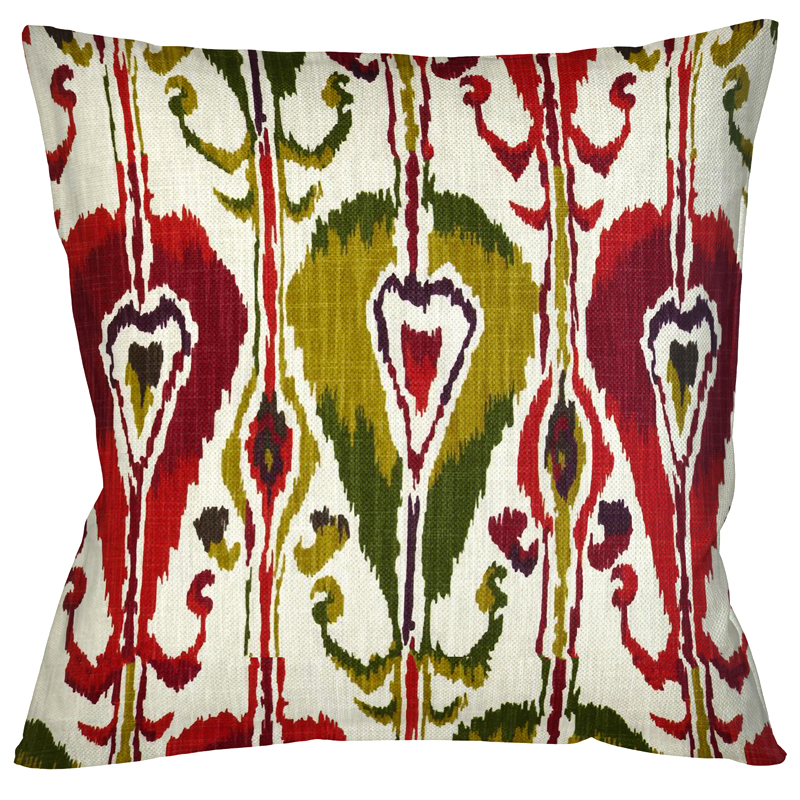 Декоративная подушка Ikat Pattern Красно-белая Мульти Декоративная подушка Ikat Pattern Красно-белая Мульти в Тюмени | Loft Concept
