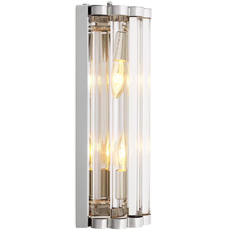 Бра Eichholtz Wall Lamp Amalfi S Nickel Прозрачное Стекло Никель Бра Eichholtz Wall Lamp Amalfi S Nickel Прозрачное Стекло Никель в Тюмени | Loft Concept
