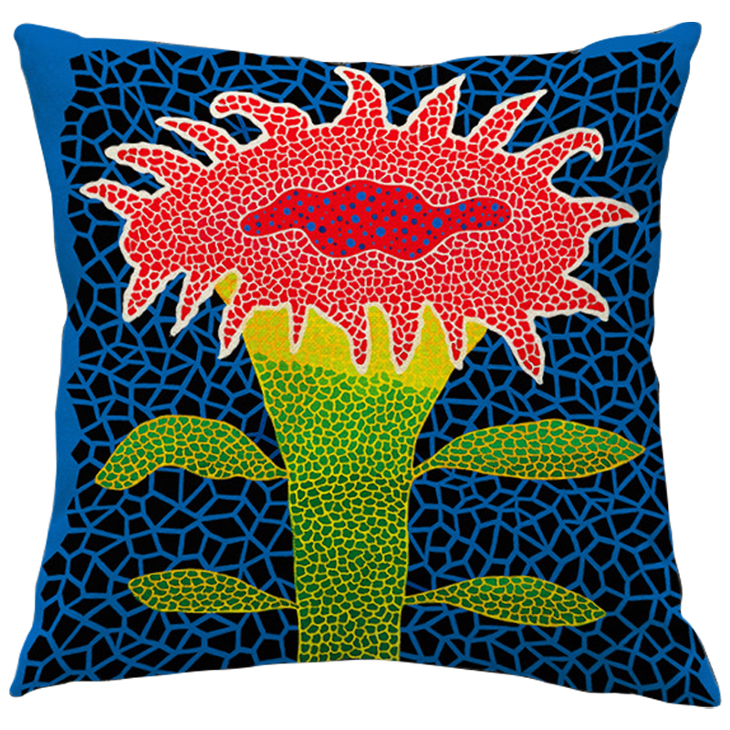 Декоративная подушка Yayoi Kusama Flower Pink Мульти Синий Зеленый Желтый Декоративная подушка Yayoi Kusama Flower Pink Мульти Синий Зеленый Желтый в Тюмени | Loft Concept