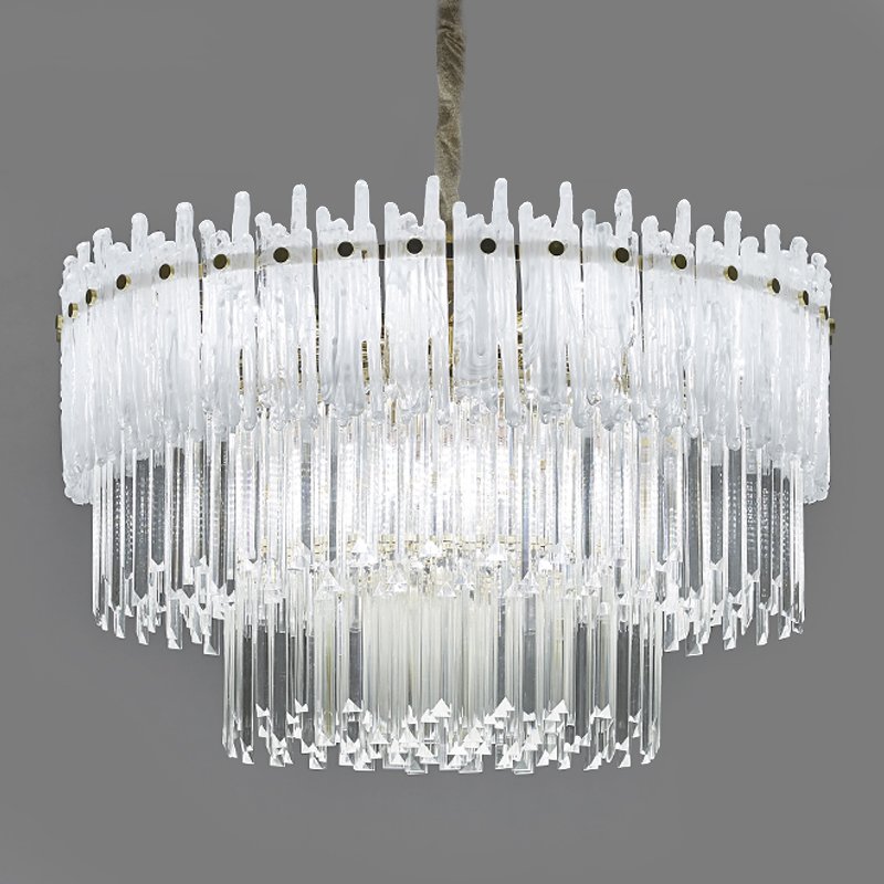 Люстра Murano Glass ICE Chandelier Золотой Белый Прозрачное Стекло Люстра Murano Glass ICE Chandelier Золотой Белый Прозрачное Стекло в Тюмени | Loft Concept