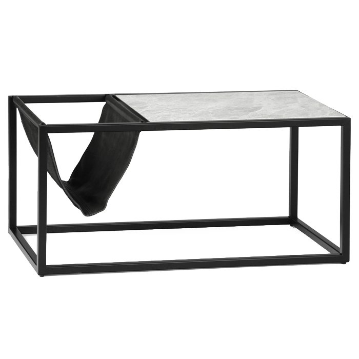 Кофейный стол Magazines Marble Серый (Gray) Черный матовый Кофейный стол Magazines Marble Серый (Gray) Черный матовый в Тюмени | Loft Concept