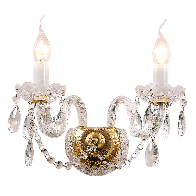 Бра Melisa Sconce Double Глянцевое золото Прозрачный Бра Melisa Sconce Double Глянцевое золото Прозрачный в Тюмени | Loft Concept