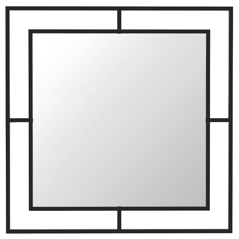 Настенное зеркало квадратной формы в черной металлической раме CORNER MIRROR BLACK Черный Настенное зеркало квадратной формы в черной металлической раме CORNER MIRROR BLACK Черный в Тюмени | Loft Concept
