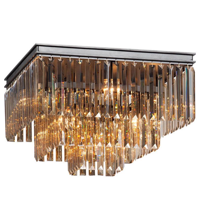 Потолочный светильник ODEON Amber GLASS 3-TIER Янтарное стекло 52 см Черный Потолочный светильник ODEON Amber GLASS 3-TIER Янтарное стекло 52 см Черный в Тюмени | Loft Concept