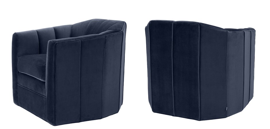 Кресло Eichholtz Chair Delancey Midnight Blue - фото №1