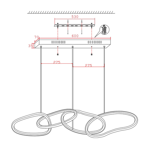 Люстра подвесная с 4-мя асимметричными кольцами золотого цвета Ring Horizontal Люстра подвесная с 4-мя асимметричными кольцами золотого цвета Ring Horizontal в Тюмени