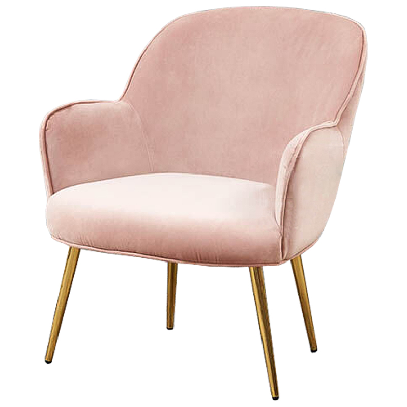 Кресло Waldeck Chair Light pink Розовый пастельный Глянцевое золото Кресло Waldeck Chair Light pink Розовый пастельный Глянцевое золото в Тюмени | Loft Concept