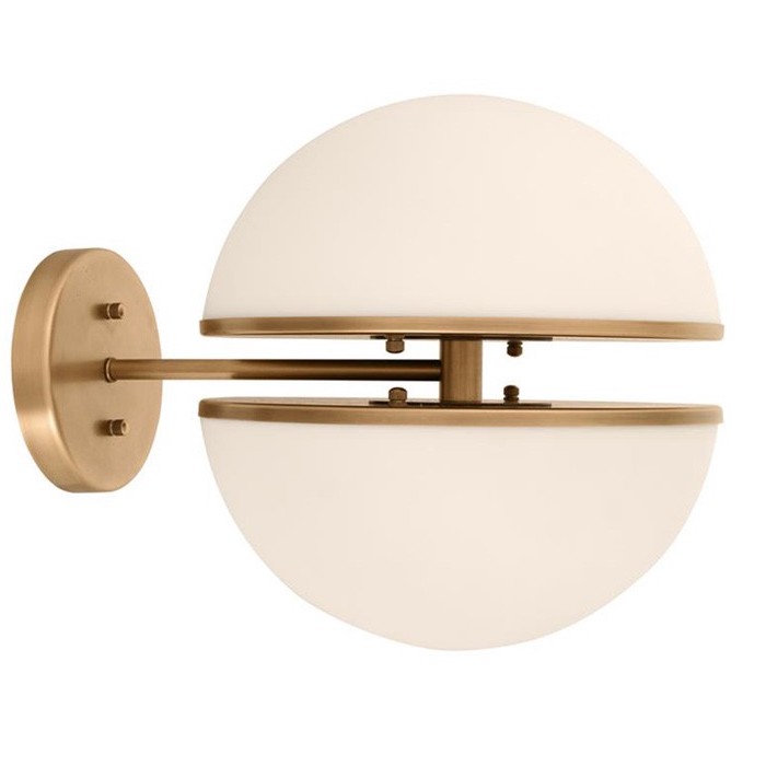 Бра Halves Sconces Белое матовое стекло Латунь Бра Halves Sconces Белое матовое стекло Латунь в Тюмени | Loft Concept