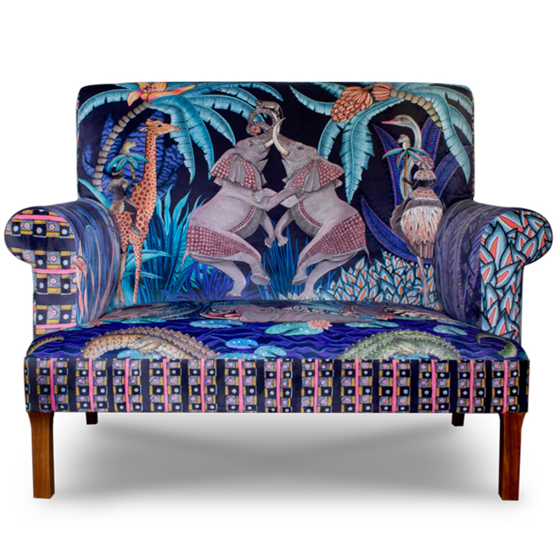 Диван Ardmore Design Sabie Sofa in Tanzanite Синий Тропический Орнамент Синий Диван Ardmore Design Sabie Sofa in Tanzanite Синий Тропический Орнамент Синий в Тюмени | Loft Concept