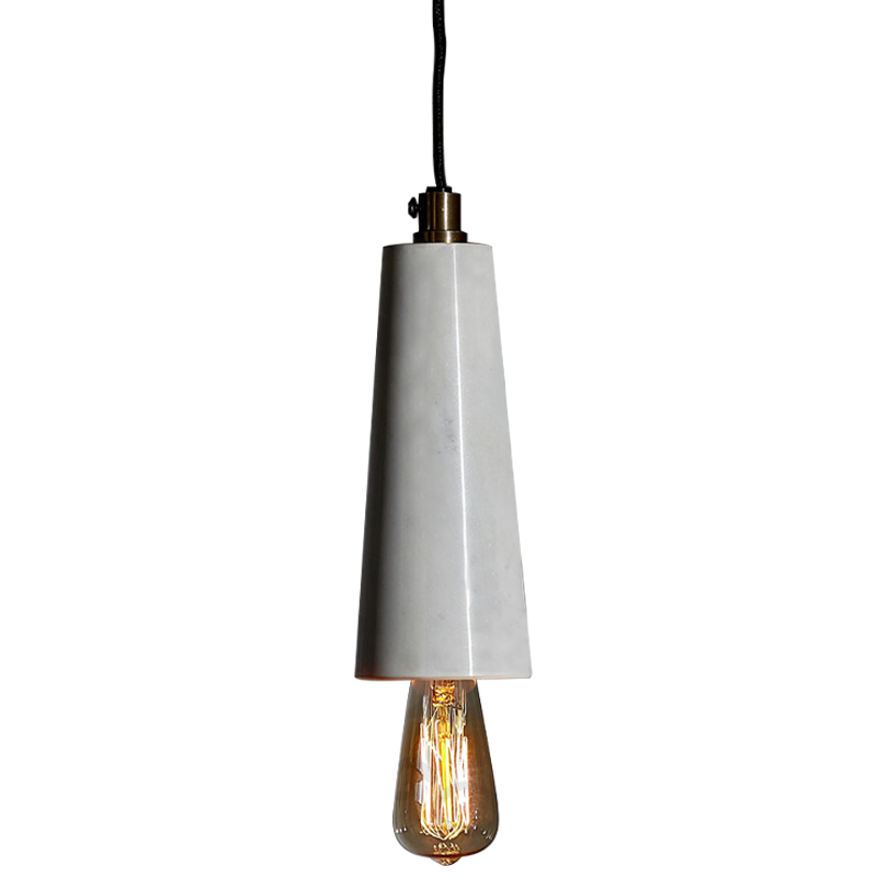 Подвесной светильник Shaw Cone Marble Hanging Lamp Черный Белый Мрамор Bianco Подвесной светильник Shaw Cone Marble Hanging Lamp Черный Белый Мрамор Bianco в Тюмени | Loft Concept