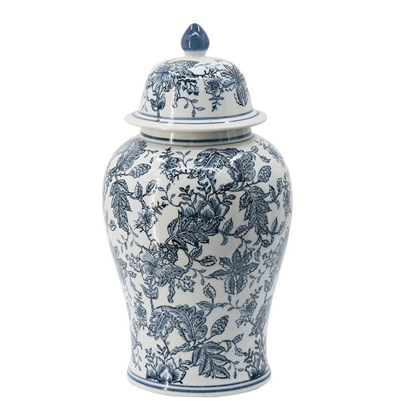 Ваза с крышкой Oriental Ornament Vases Белый Синий Ваза с крышкой Oriental Ornament Vases Белый Синий в Тюмени | Loft Concept