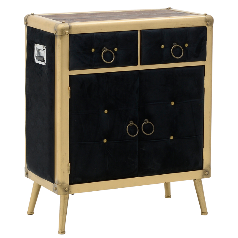 Комод с текстильной обивкой Jokum Chest of Drawers Черный Черный Золотой Комод с текстильной обивкой Jokum Chest of Drawers Черный Черный Золотой в Тюмени | Loft Concept
