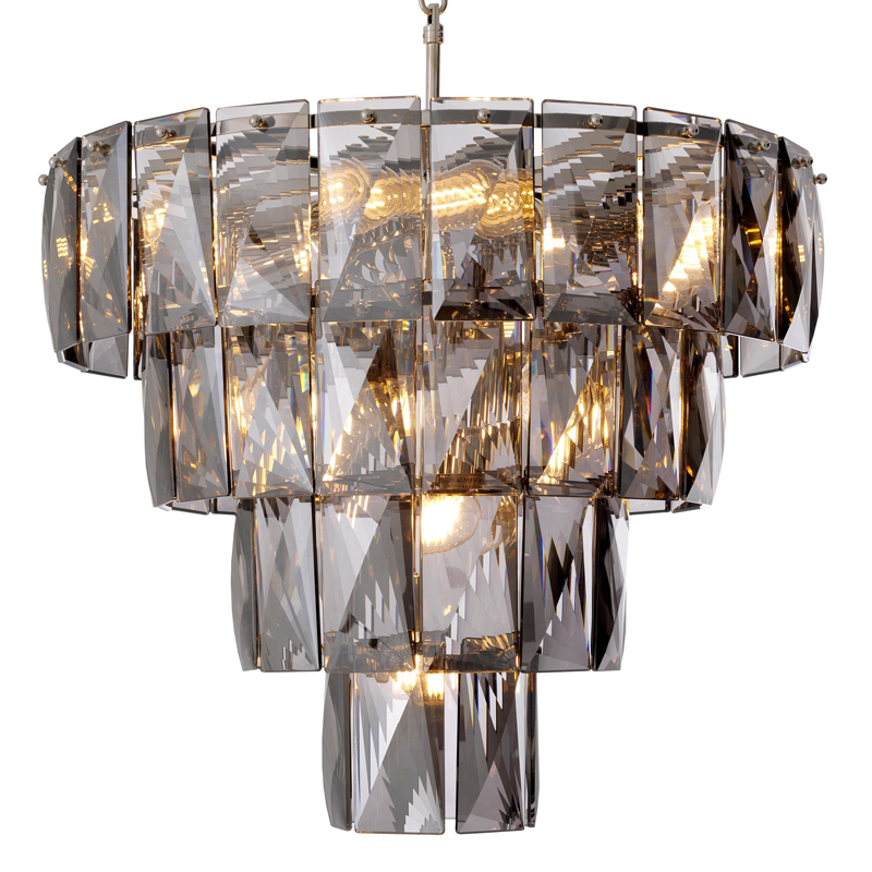 Люстра Eichholtz Chandelier Amazone S smoke Никель Стекло Смок Люстра Eichholtz Chandelier Amazone S smoke Никель Стекло Смок в Тюмени | Loft Concept
