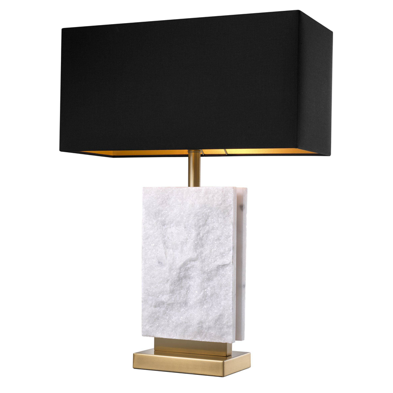 Настольная лампа Eichholtz Table Lamp Charleston Латунь Античная полированная Белый Черный Настольная лампа Eichholtz Table Lamp Charleston Латунь Античная полированная Белый Черный в Тюмени | Loft Concept