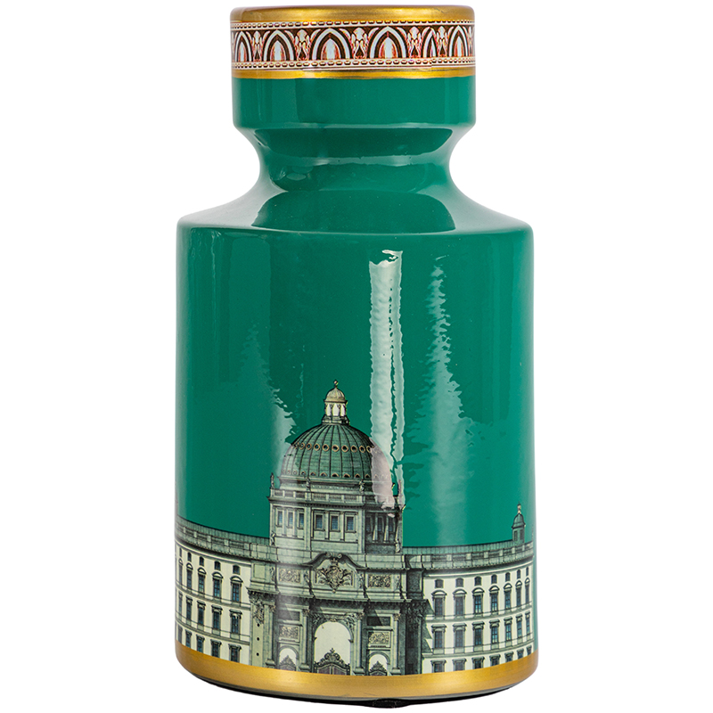 Ваза Old Town Green Vase Зеленый Золотой Ваза Old Town Green Vase Зеленый Золотой в Тюмени | Loft Concept