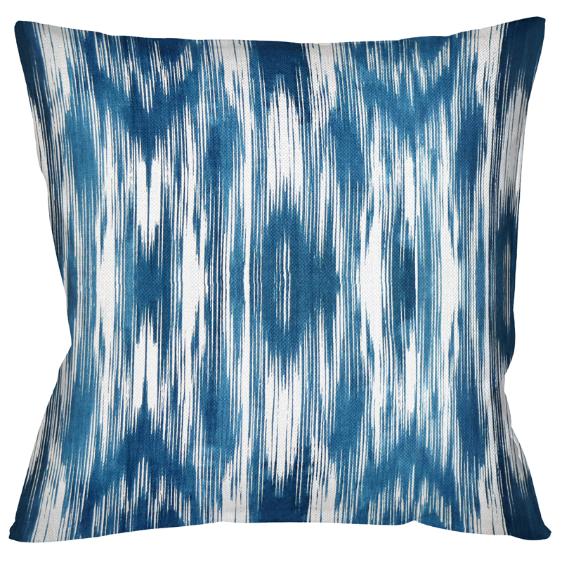 Декоративная подушка с голубым узором Ikat Pattern Голубой Белый Декоративная подушка с голубым узором Ikat Pattern Голубой Белый в Тюмени | Loft Concept
