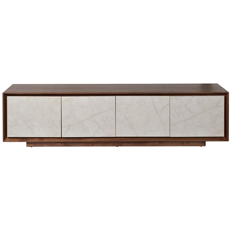 TV-тумба с керамическим фасадом Chavez TV Stand Орех Бежевый TV-тумба с керамическим фасадом Chavez TV Stand Орех Бежевый в Тюмени | Loft Concept
