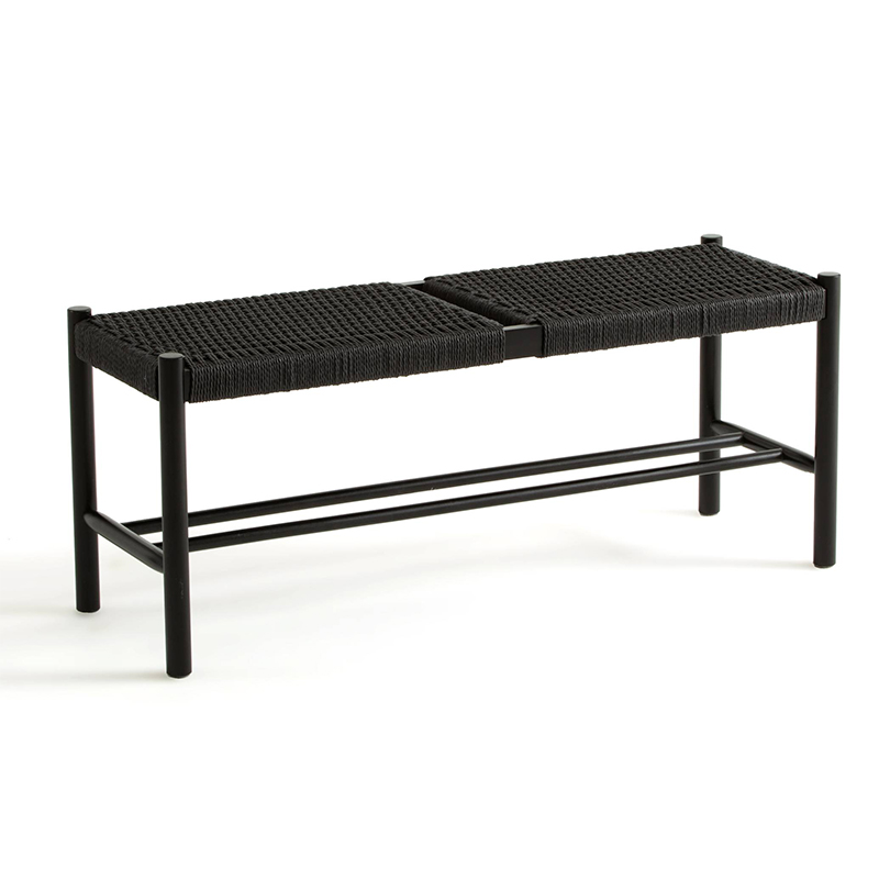 Банкетка Enzo Wicker Black Banquet Черный Банкетка Enzo Wicker Black Banquet Черный в Тюмени | Loft Concept