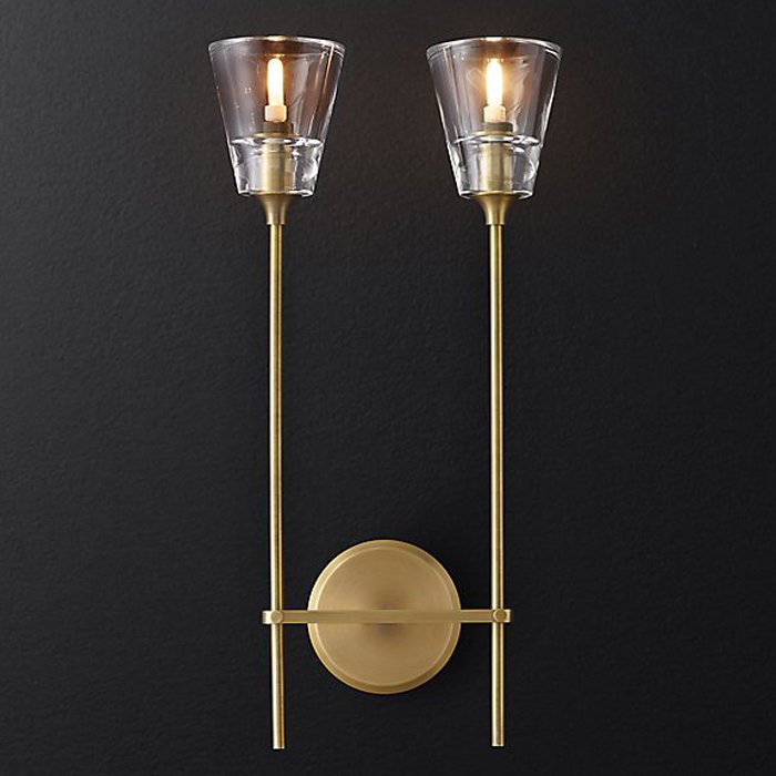 Бра RH Torche De Verre Double wall lamp Латунь Бра RH Torche De Verre Double wall lamp Латунь в Тюмени | Loft Concept