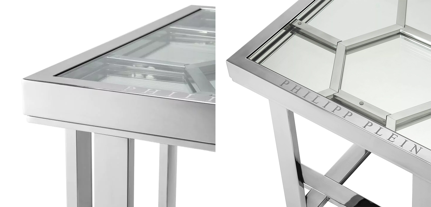 Приставной стол Philipp Plein Side Table Skeleton Chrome - фото №1