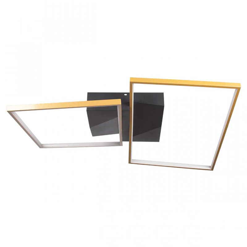 Потолочный светильник Black square and rectangle Gold Черный Золотой Потолочный светильник Black square and rectangle Gold Черный Золотой в Тюмени | Loft Concept